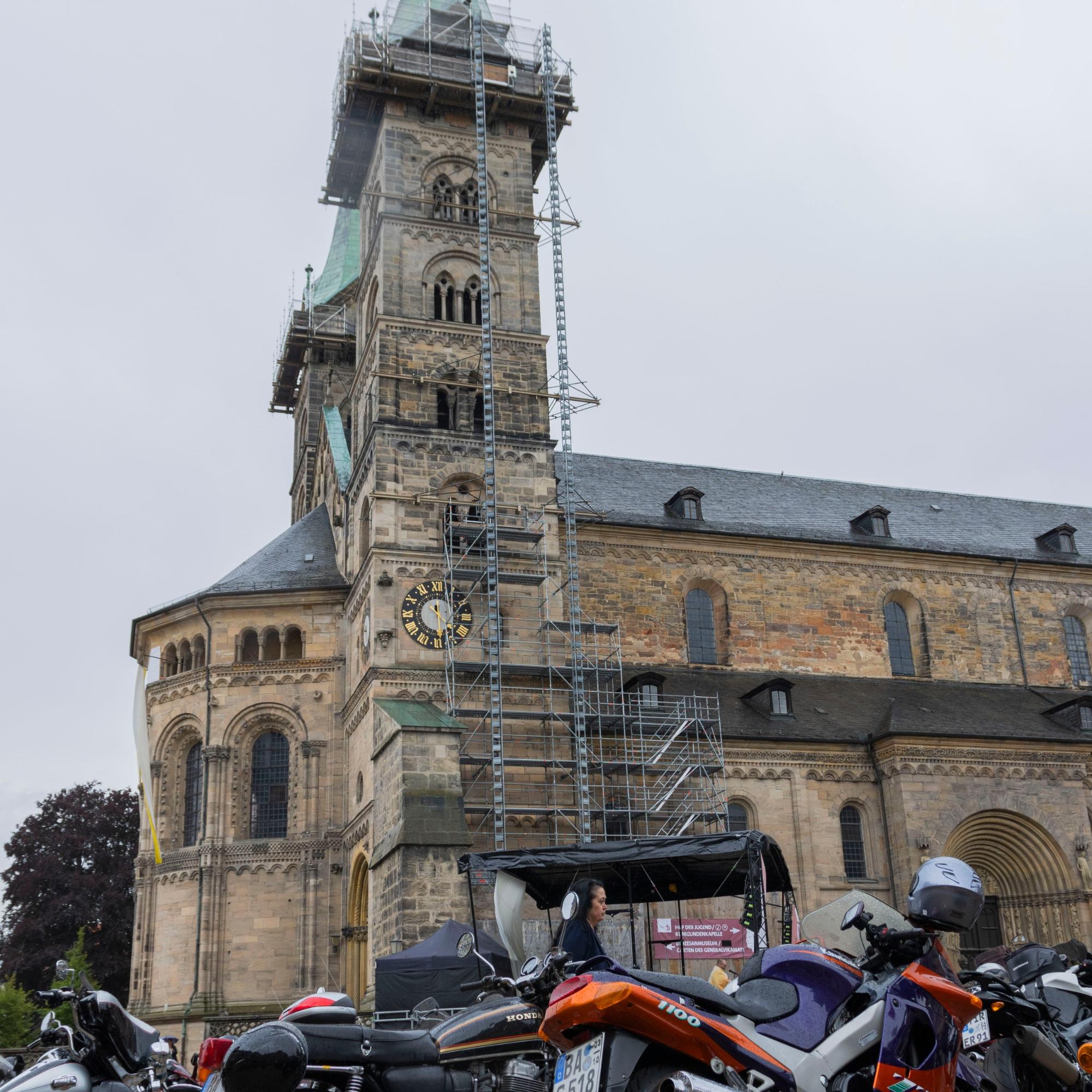 Motorradgottesdienst auf dem Bamberger Domplatz